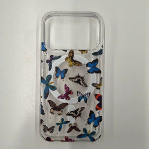 iPhone 17 Pro Clear Multi-color Butterfly iPhone Case Rhinestone MagSafe